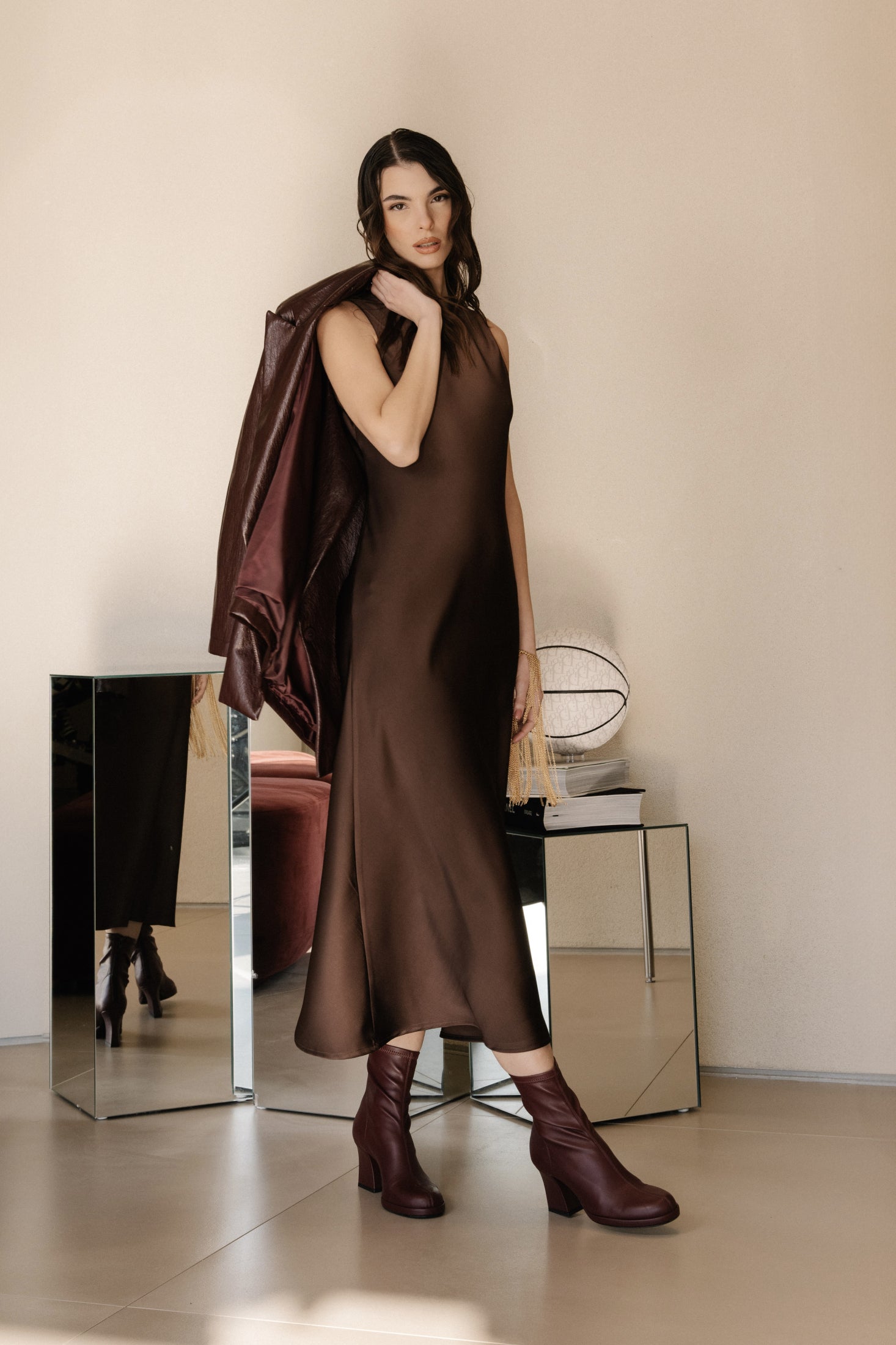 ABITO MIDI SATIN