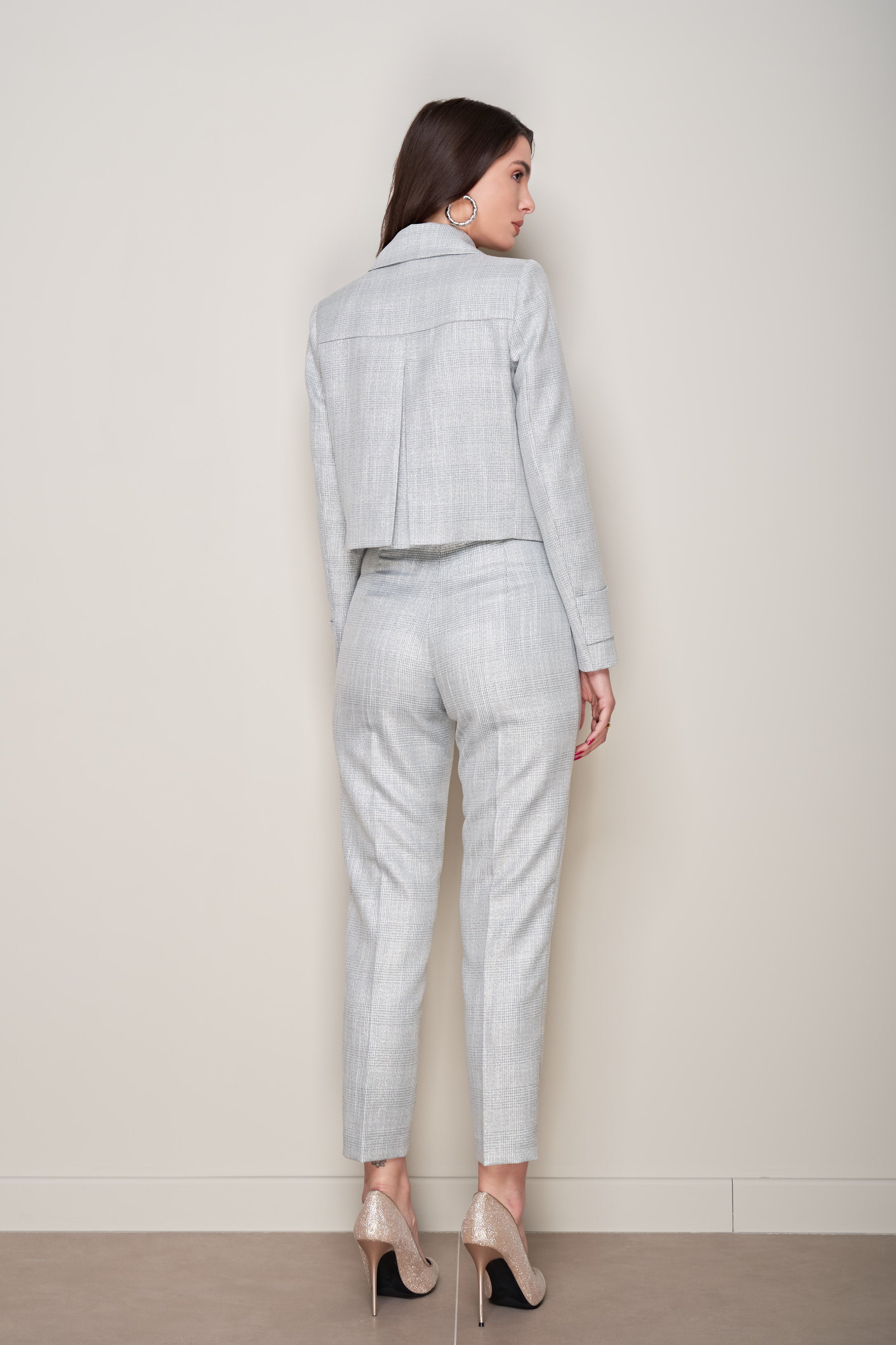 PANTALONI SLIM MICRO FANTASIA CHECK