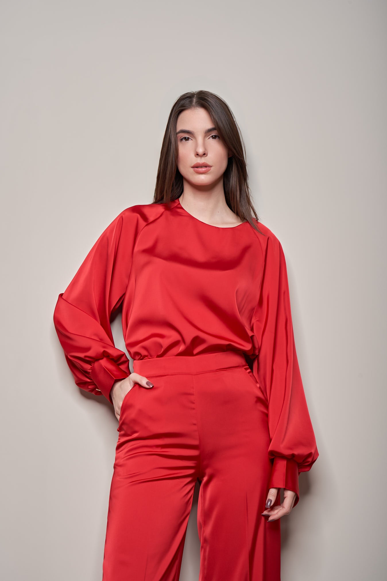 BLUSA IN RASO