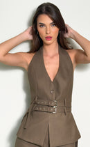 TOP GILET CON CINTURE