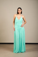 MAXI DRESS CON SCOLLO ALL'AMARICANA