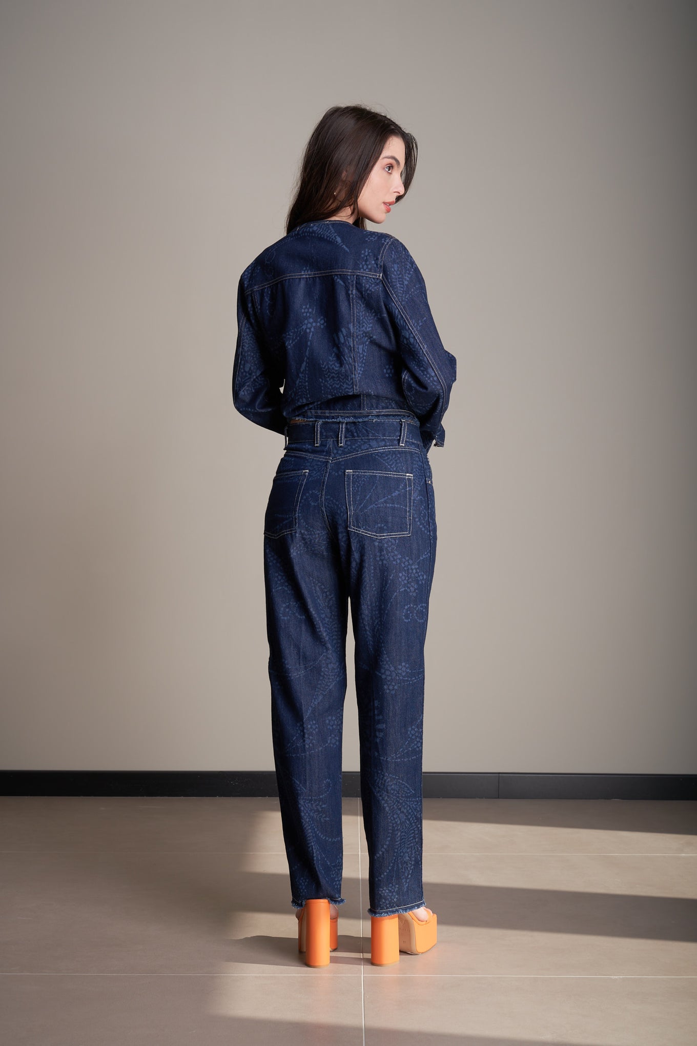 PANTALONI DENIM JACQUARD