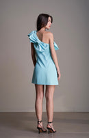 MINI DRESS MONOSPALLA CON FIOCCO