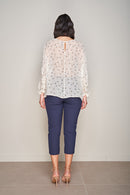 BLUSA STAMPATA SEMI TRASPARENTE
