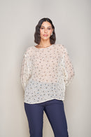 BLUSA STAMPATA SEMI TRASPARENTE