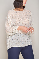BLUSA STAMPATA SEMI TRASPARENTE