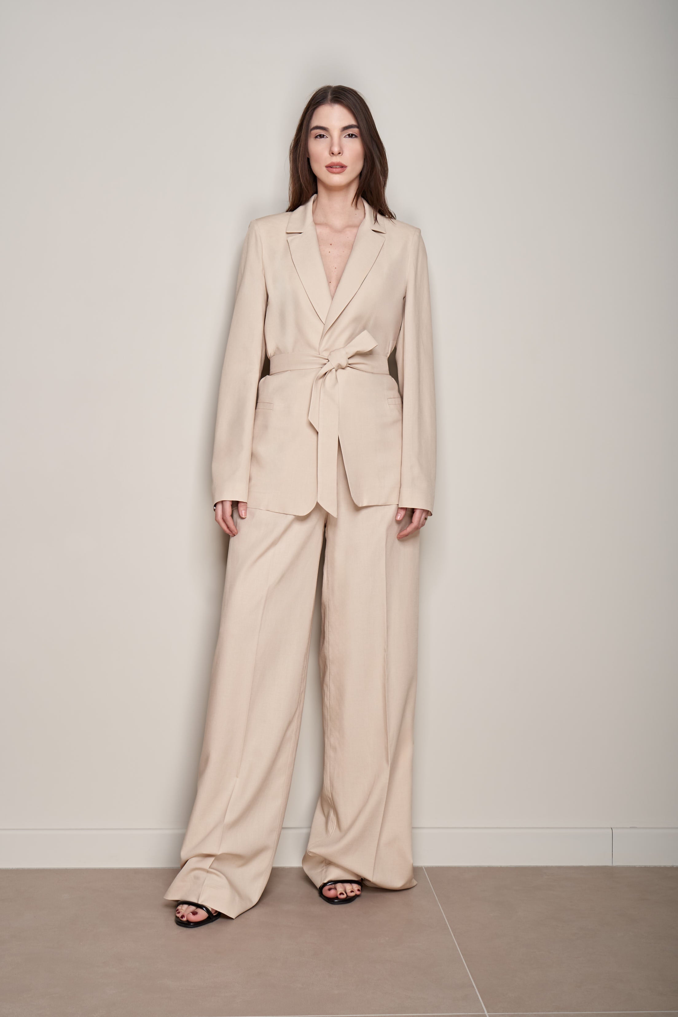 PANTALONE PALAZZO IN LINO