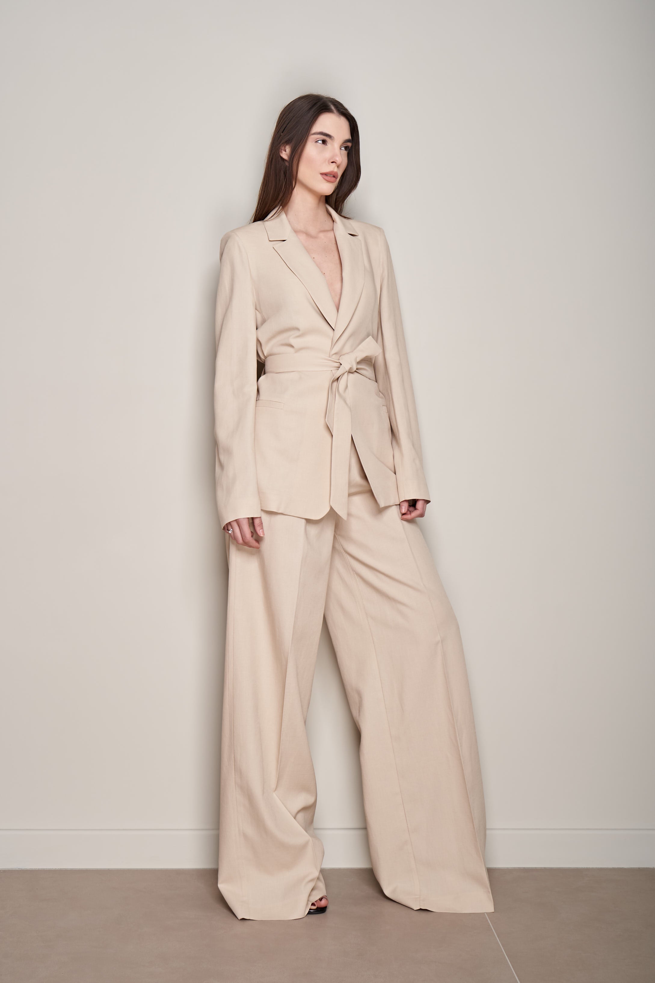 PANTALONE PALAZZO IN LINO