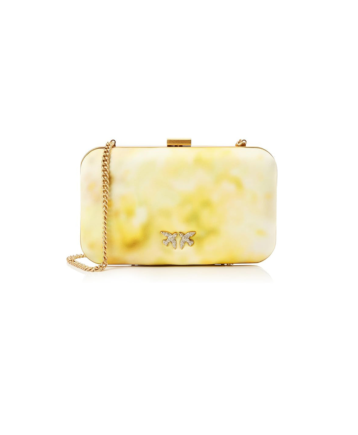 PINKO Satin clutch with faded print